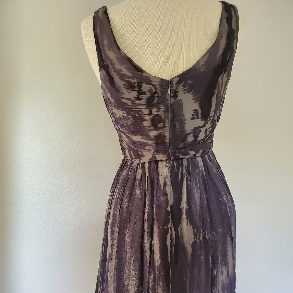 NEW black gray grey Short silk cocktail Dress bridesmaid party wedding striped - Picture 5 of 11